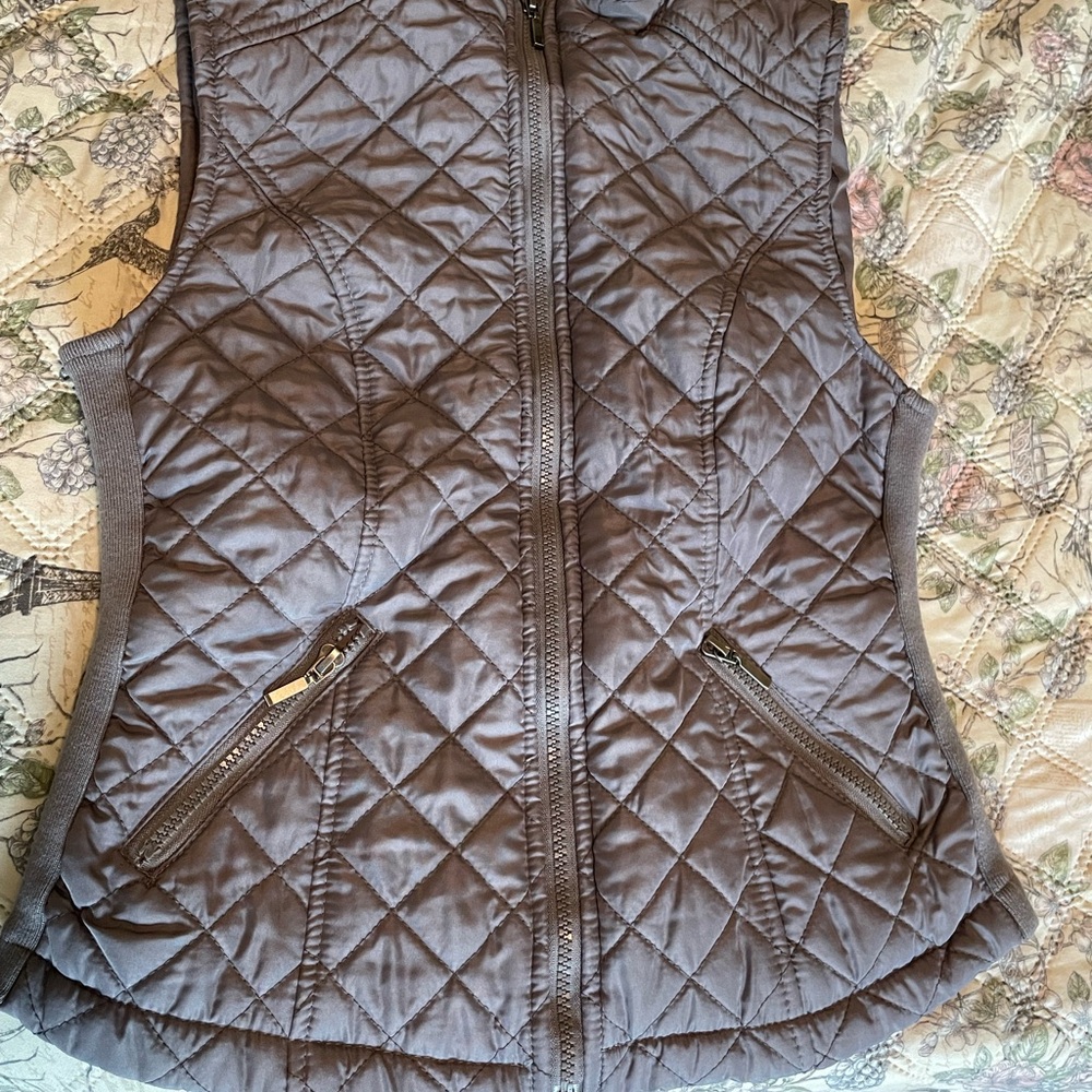 Laura Scott Quilted Charcoal Vest